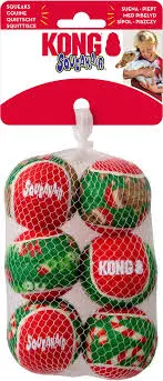 Kong kerst holiday squeakair balls 6 pack small - afbeelding 1