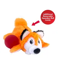 Kong pocketz cozie fox medium hondenspeelgoed met verwijderbare piep - afbeelding 2