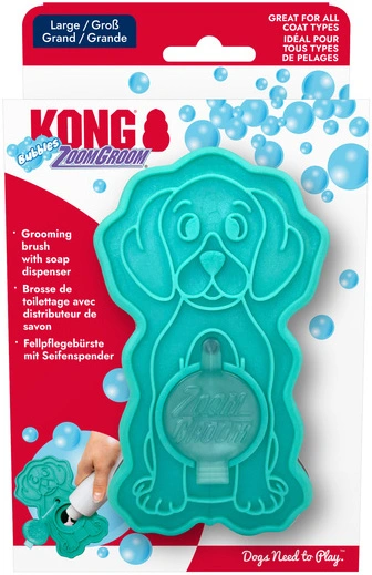 Kong zoomgroom bubbles hond large turquoise - afbeelding 1