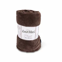 Lex&Max plaid fleece 130x180 cm choco