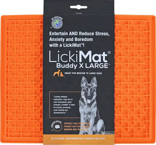 Lickimat hond buddy XL oranje 30x25cm likmat