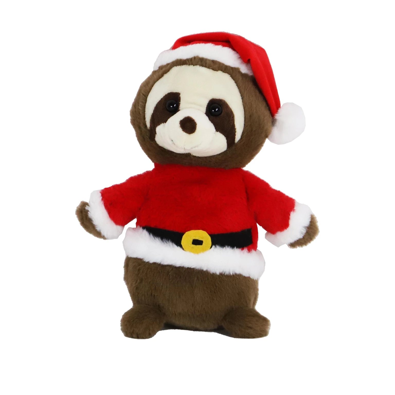 Luiaard pluche kerstpak met piep 32 cm - Van Noord's Dierenvoeders