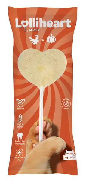 M-PETS lolliheart cat freeze-dried treat chicken&pumpkin - afbeelding 1