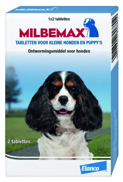 Milbemax hond klein 2 smakelijke tabl. SALE! t.h.t. 07-2025