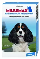 Milbemax hond klein 2 smakelijke tabl. SALE! t.h.t. 07-2025