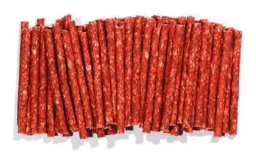 Munchy sticks rood 12,5 cm x 10 mm 100 stuks