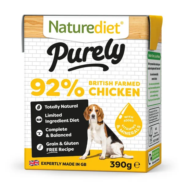 Naturediet purely chicke grain free 390 gram - afbeelding 1