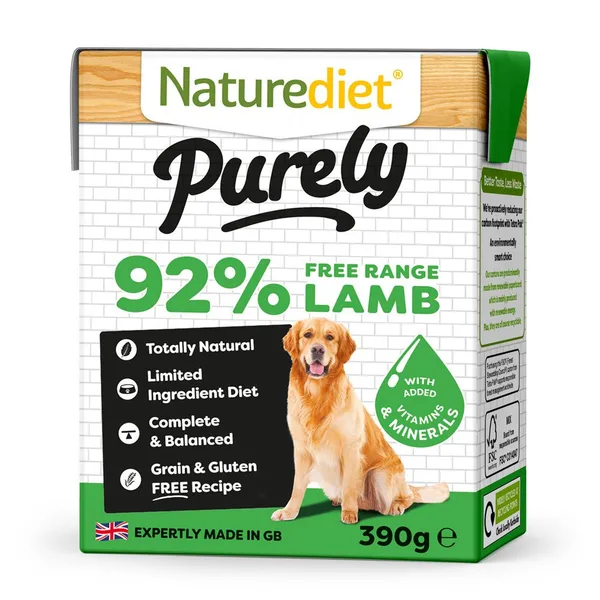 Naturediet purely lamb grain free 390 gram - afbeelding 1