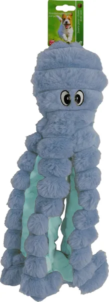 Octopus corduroy hondenspeelgoed met piep blauw 40cm - afbeelding 1