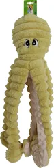 Octopus corduroy hondenspeelgoed met piep geel 65cm