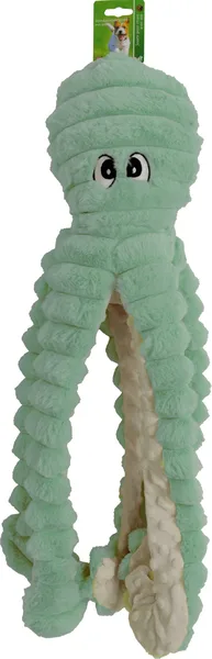 Octopus corduroy hondenspeelgoed met piep groen 65cm - afbeelding 1