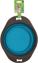 Opvouwbare voer/drinkbak grijs met blauw 19 cm - afbeelding 1