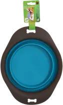 Opvouwbare voer/drinkbak grijs met blauw 23 cm - afbeelding 1