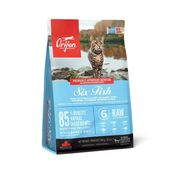 Orijen cat six fish whole prey 340 gram Kattenvoer - afbeelding 1