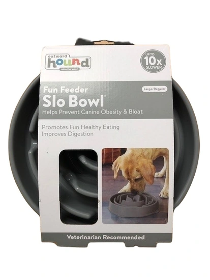 Outward hound slo bowl fun feeder grey anti-schrokbak - afbeelding 1