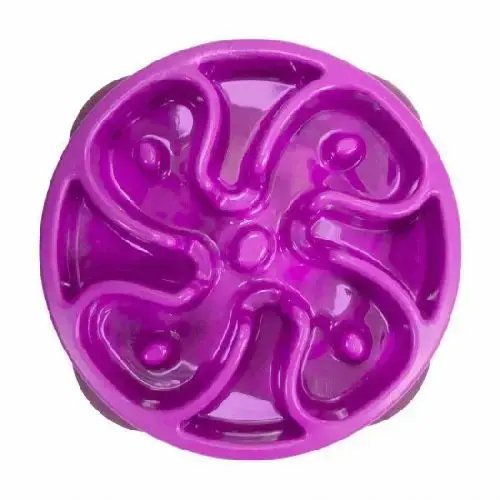 Outward hound slo bowl fun feeder mini flower purple anti-schrokbak