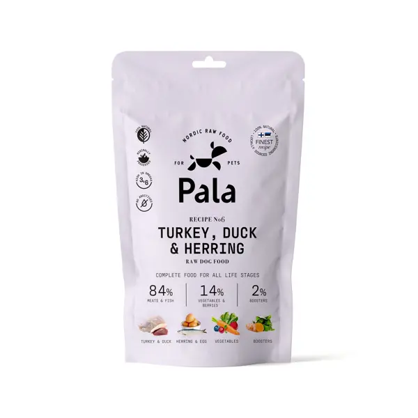 Pala dog gently air-dried (recipe#6) Turkey&Duck&Herring 400 gram - afbeelding 1