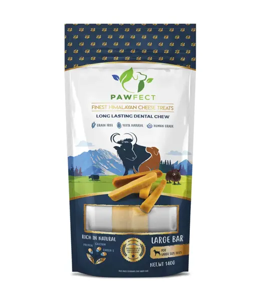 Pawfect chew himalayan cheese yak melk large bars 140 gram - afbeelding 1