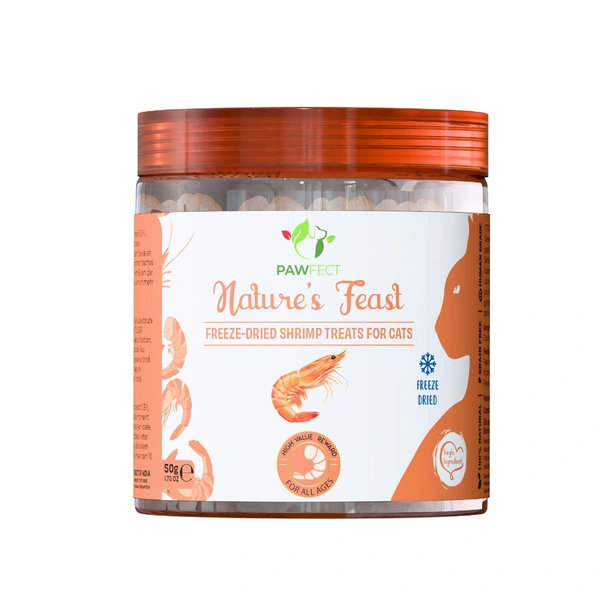 Pawfect freeze dried cat treats shrimps 50gr. - afbeelding 1