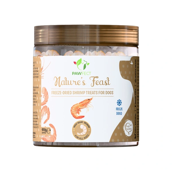 Pawfect freeze dried dog treats shrimps 60gr. - afbeelding 1