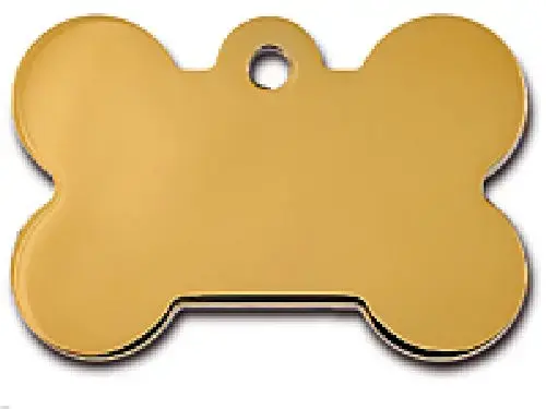 Pet scribe Hondenpenning bone gold