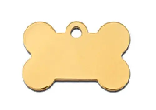 Pet scribe Hondenpenning bone small gold