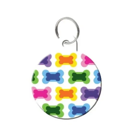 Pet scribe Hondenpenning circle multi colour bones large