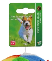 Pluche bal met flapjes en piep 12cm - afbeelding 2