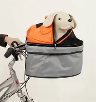 Pod i love luxe fietstas voor aan stuur grijs/oranje
