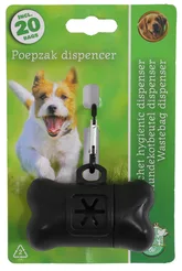 Poepzak dispenser/houder bot zwart incl. 20 zakjes - afbeelding 1