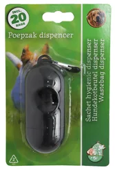 Poepzak dispenser/ houder zwart incl. 20 zakjes - afbeelding 1