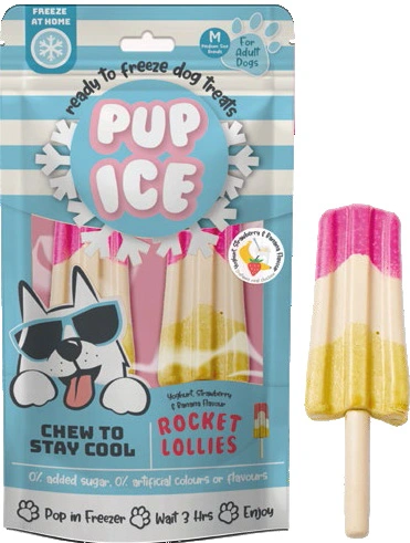 Pup ice racket yoghurt/banaan/aarbei hondenijsje - afbeelding 1