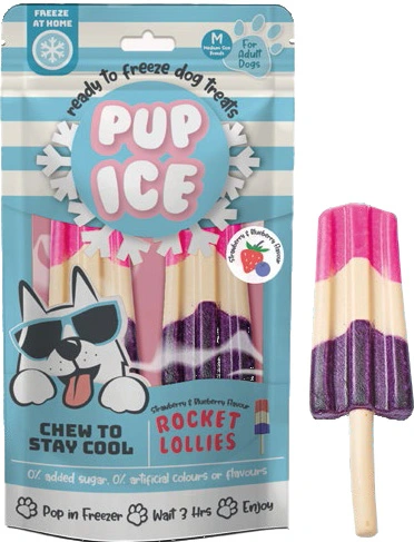 Pup ice raket aardbei/bosbessen hondenijsje - afbeelding 1