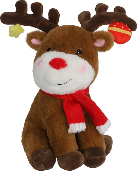 Rendier met bel&piep bruin 25 cm hondenspeelgoed - afbeelding 1