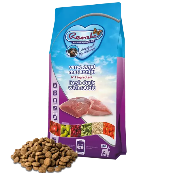 Renske dog adult graanvrij verse eend / konijn 12 kg Hondenvoer - afbeelding 1