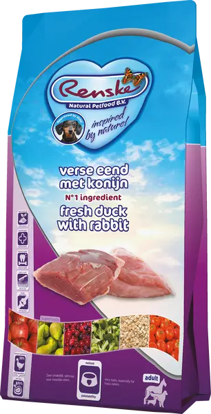 Renske dog adult graanvrij verse eend / konijn 12 kg Hondenvoer - afbeelding 1