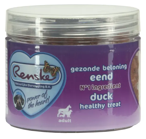 Renske gezonde beloning hond hartjes eend 100 gram