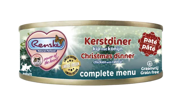 Renske kerstdiner kip&konijn natvoer kat graanvrij 70gr. - afbeelding 1