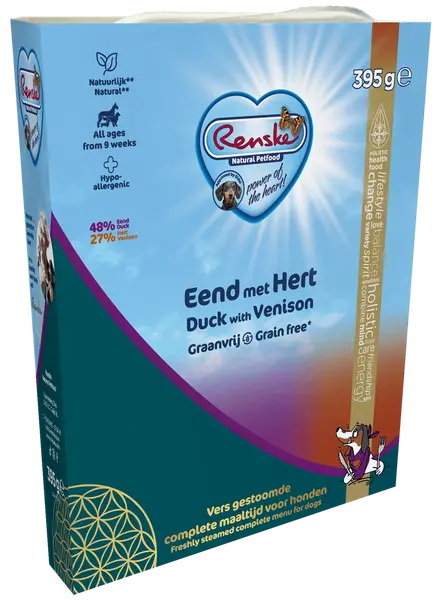 Renske vers eend&hert graanvrij 395 gram Hondenvoer - afbeelding 1
