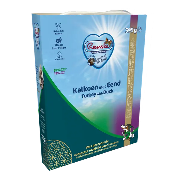 Renske vers kalkoen&eend 10x395 gram Hondenvoer - afbeelding 1