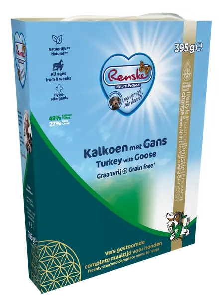 Renske vers kalkoen&gans graanvrij 10x395 gram Hondenvoer - afbeelding 1