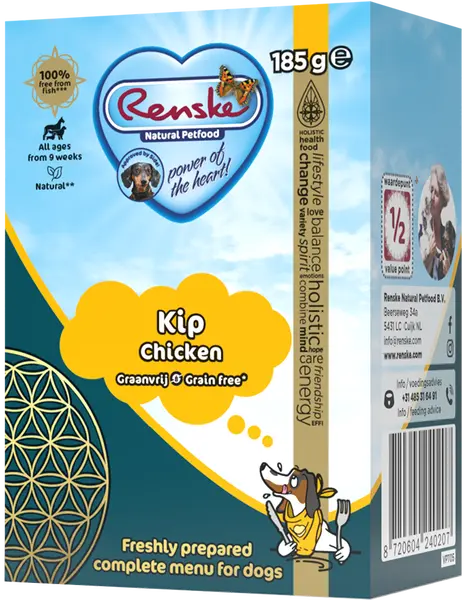 Renske vers tetrapack kip graanvrij 24x185 gram hondenvoer - afbeelding 1