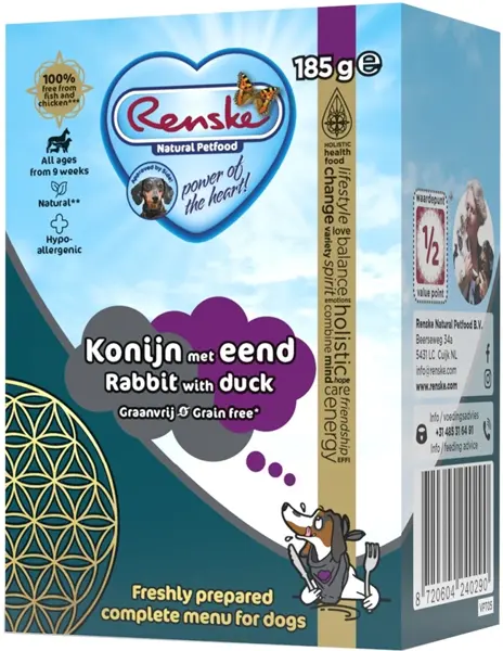 Renske vers tetrapack konijn met eend graanvrij 185 gram