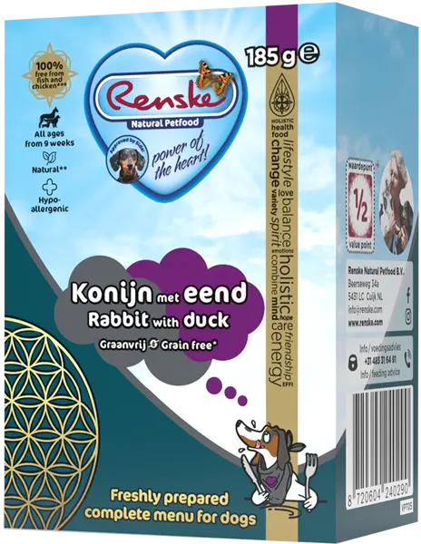 Renske vers tetrapack konijn met eend graanvrij 185 gram - afbeelding 1