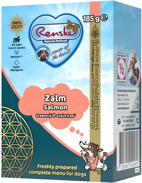 Renske vers tetrapack zalm graanvrij 24x185 gram hondenvoer