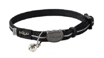 Rogz alleycat halsband zwart safelock small 20-31 cm