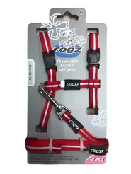 Rogz alleycat tuig+lijn small rood 24-40 cm