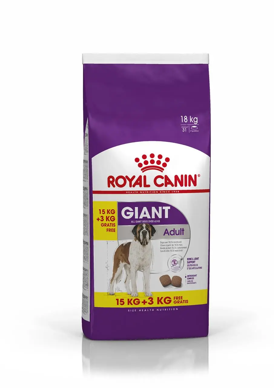 Royal canin giant puppy 15kg sales 3kg free