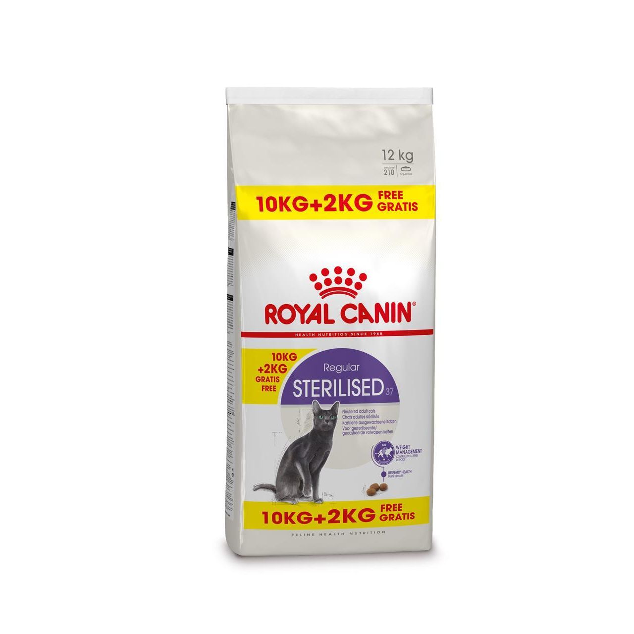 Royal Canin sterilised 37 regular 10 kg + 2 kg gratis bonusbag Van