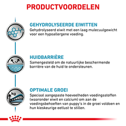 Royal canin veterinary diet hypoallergenic puppy 1,5 kg Hondenvoer - afbeelding 3